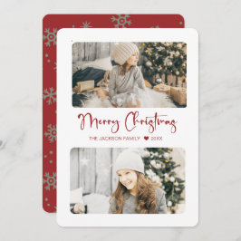 真っ赤なクリスマスツリー 現代風2 フォト シーズンカード
