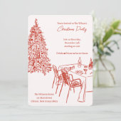 真っ赤なクリスマスパーティーの招待状 シーズンカード (スタンド正面)