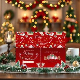 真っ赤なクリスマス！ホ！ホ！ホ！ ランドスケープ 招待状