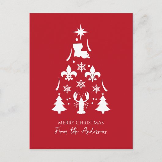 真っ赤なケイジャンホリデー・クリスマス シーズンポストカード (正面)