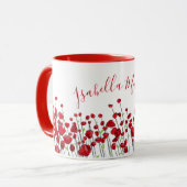 真っ赤なケシの花畑 マグカップ (正面左)