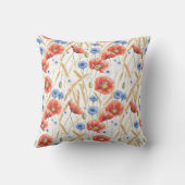 真っ赤なケシの花 クッション (裏面)