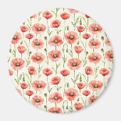 真っ赤なケシの花 マグネット (正面)