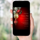 真っ赤なゴールドの飾りが輝く 社員 ビジネス クリスマスパーティ 招待状