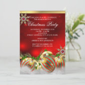 真っ赤なシルバー ゴールド ホリー 宝玉 クリスマスパーティー 新しい 招待状 (スタンド正面)
