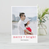 真っ赤なシンプルなホリデーカード 明るく楽しく シーズンカード (スタンド正面)