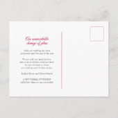 真っ赤なスギナのハート型リース、結婚式の中止 案内ポストカード (裏面)