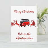 真っ赤なトナカイのキャンディースティックのクリスマスバスカード (スタンド正面)