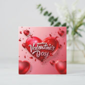 真っ赤なハッピーバレンタインデー モダンテキスト シーズンカード (スタンド正面)