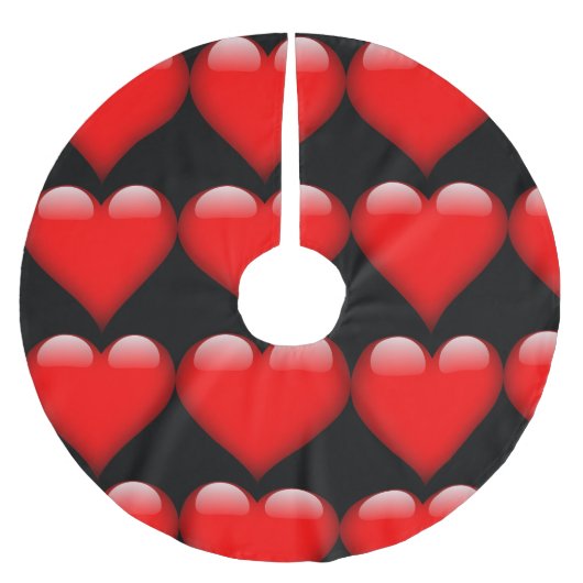 真っ赤なハートのトレンディなラブウェディング ブラッシュドポリエステルツリースカート (正面)