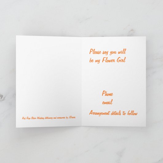 真っ赤なバラのオートバイ/バイク ウェディングカード、製品 招待状 (内部)