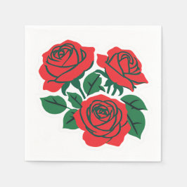 真っ赤なバラの花束 フォーマルウェディング スタンダードカクテルナプキン