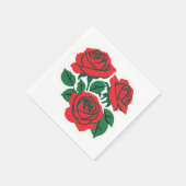 真っ赤なバラの花束 フォーマルウェディング スタンダードカクテルナプキン (角)