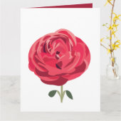 真っ赤なバラの花束 赤いバラのグリーティング カード (黄色い花)