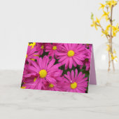 真っ赤なピンク カード (黄色い花)