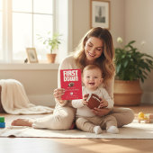 真っ赤なフットボールでお子様の1歳の誕生日をお祝いしよう 招待状