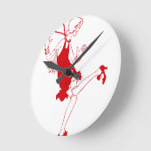 真っ赤なフレッパーガール ラウンド壁時計 (傾斜)