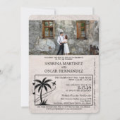 真っ赤なプエルトバヤルタのパスポートウェディング 招待状 (正面)