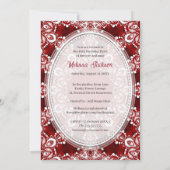 真っ赤なプリンセス フラクタルレース フリル 30歳の誕生日パーティー 招待状 (裏面)