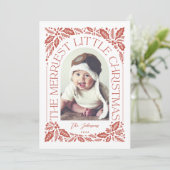 真っ赤なベリーが可愛らしいクリスマスアーチの写真 シーズンカード (スタンド正面)