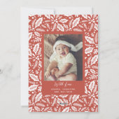 真っ赤なベリーが可愛らしいクリスマスアーチの写真 シーズンカード (裏面)