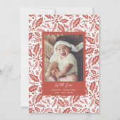 真っ赤なベリーが可愛らしいクリスマスアーチの写真 シーズンカード (裏面)