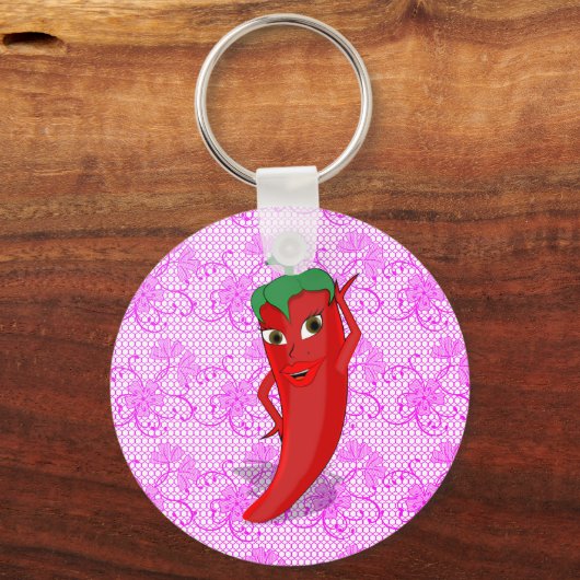 真っ赤なホットペッパーのディーバ ブライダルシャワーパーティー キーホルダー (正面)