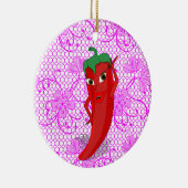 真っ赤なホットペッパーのディーバ ブライダルシャワー セラミックオーナメント (右)
