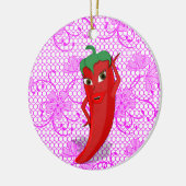 真っ赤なホットペッパーのディーバ ブライダルシャワー セラミックオーナメント (左)