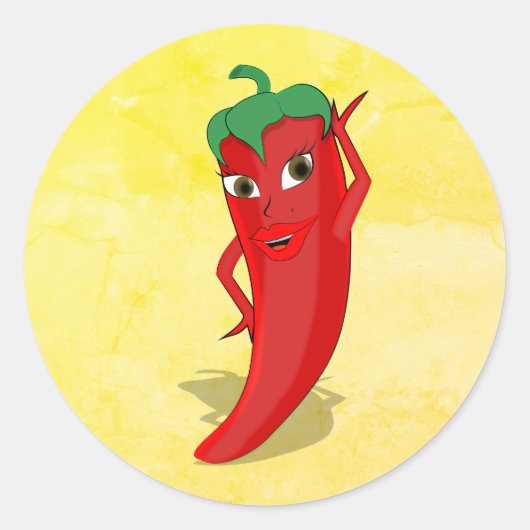 真っ赤なホットペッパーディーバのフィエスタ ブライダルシャワー ラウンドシール (正面)