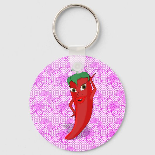 真っ赤なホットペッパー・ディーバのフィエスタ・ブライダルシャワー キーホルダー (正面)