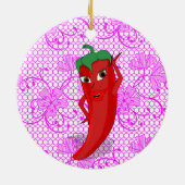 真っ赤なホットペッパー ディーバのフィエスタ ブライダルシャワー セラミックオーナメント (裏面)