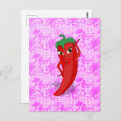 真っ赤なホットペッパー・ディーバのフィエスタ ブライダルシャワー ポストカード (正面/裏面)