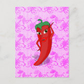 真っ赤なホットペッパー・ディーバのフィエスタ ブライダルシャワー ポストカード (正面)