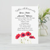 真っ赤なポピーのポピー エレガント フラワールージュカントリーウェディング 招待状 (スタンド正面)