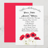 真っ赤なポピーのポピー エレガント フラワールージュカントリーウェディング 招待状 (正面/裏面)