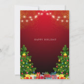 真っ赤なモダンなクリスマスと新年のおめでとう シーズンカード (裏面)