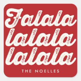 真っ赤なモダンホリデーにぴったりなファンシーなFalalalala ボールドスクリプト スクエアシール