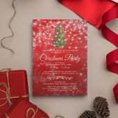 真っ赤な企業のクリスマスホリデーパーティー 招待状