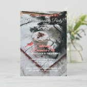 真っ赤な冬のホリデー　エレガントな新築祝いパーティー 招待状 (スタンド正面)