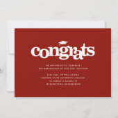 真っ赤な卒業写真 シンプル モダン 太字 タイポグラフィ 案内状 (裏面)