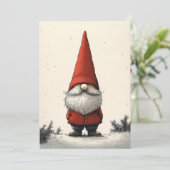 真っ赤な帽子の陽気な冬の小人 招待状 (スタンド正面)