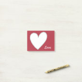 真っ赤な愛と白いハート ポストイット (デスク上)