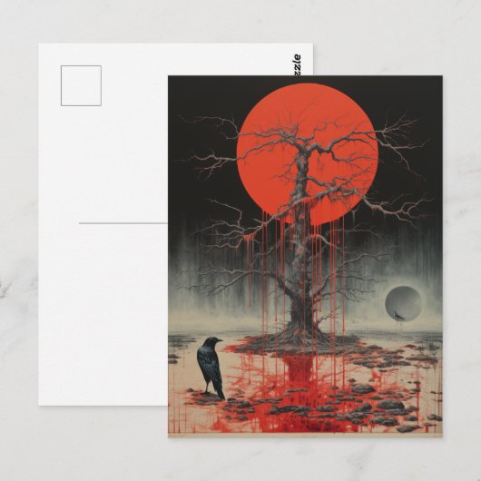 真っ赤な木 ポストカード (正面/裏面)