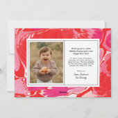 真っ赤な楽しいメリークリスマスマーブルホリデー写真カード シーズンカード (裏面)