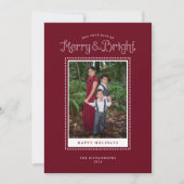 真っ赤な楽しい輝かしいエレガントな写真 シーズンカード (正面)