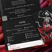 真っ赤な死のダンシングスケルトン ゴシックウェディング オールインワン招待状