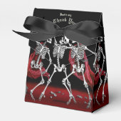 真っ赤な死のダンシングスケルトン ゴシックウェディング フェイバーボックス (正面サイド)
