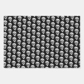 真っ赤な死のダンシングスケルトン ゴシックウェディング ラッピングペーパーシート (正面2)