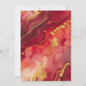 真っ赤な炎と金の90歳誕生日パーティー招待状 招待状 (裏面)